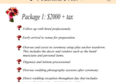 Day wedding package and pricing