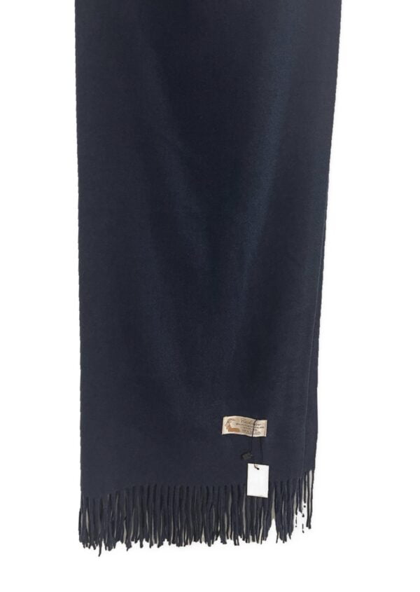 navy wool and cashmere scarf