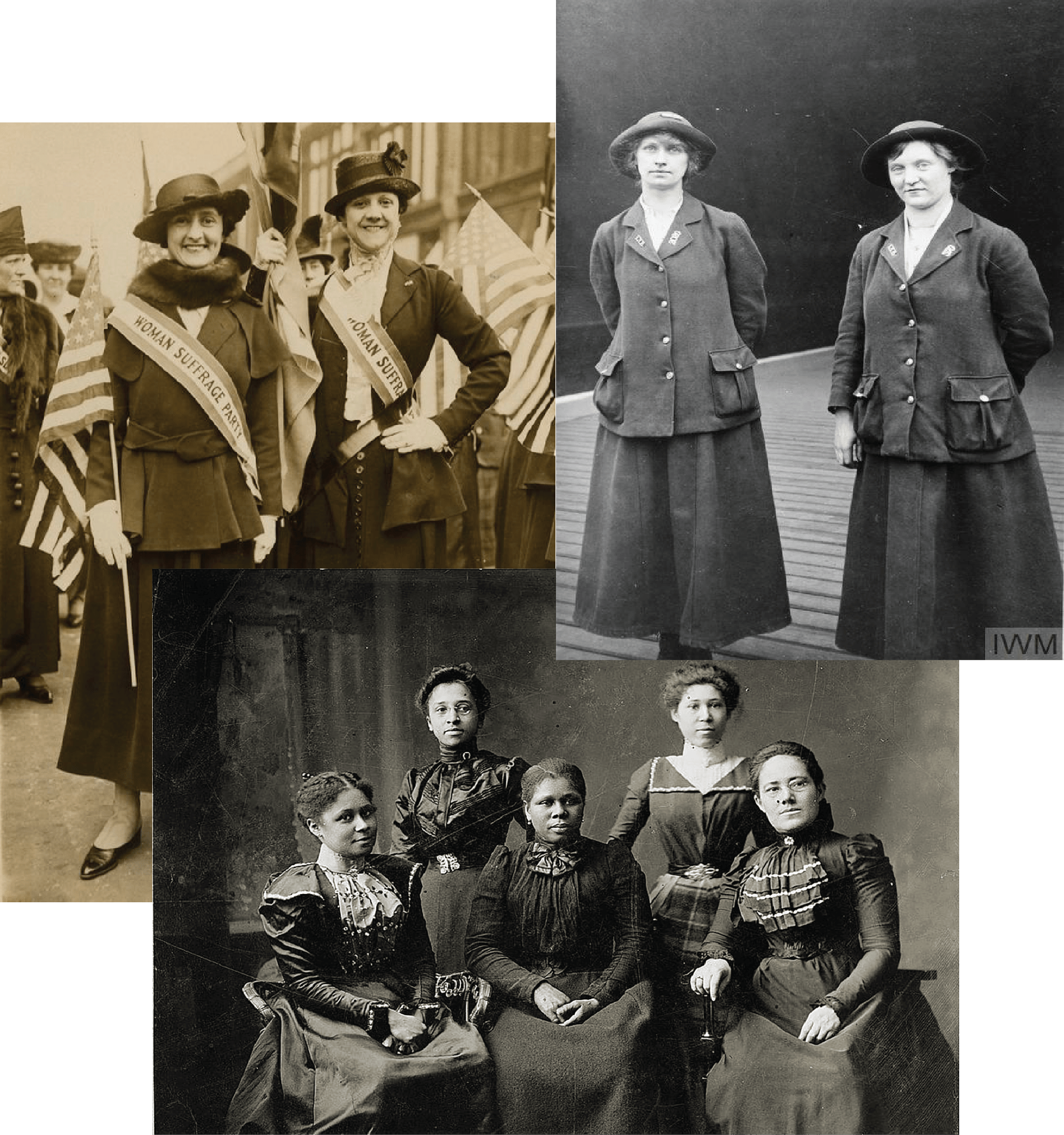 The suffragette movement that featured black and white women fighting for liberty and freedom wearing suffragette suit
