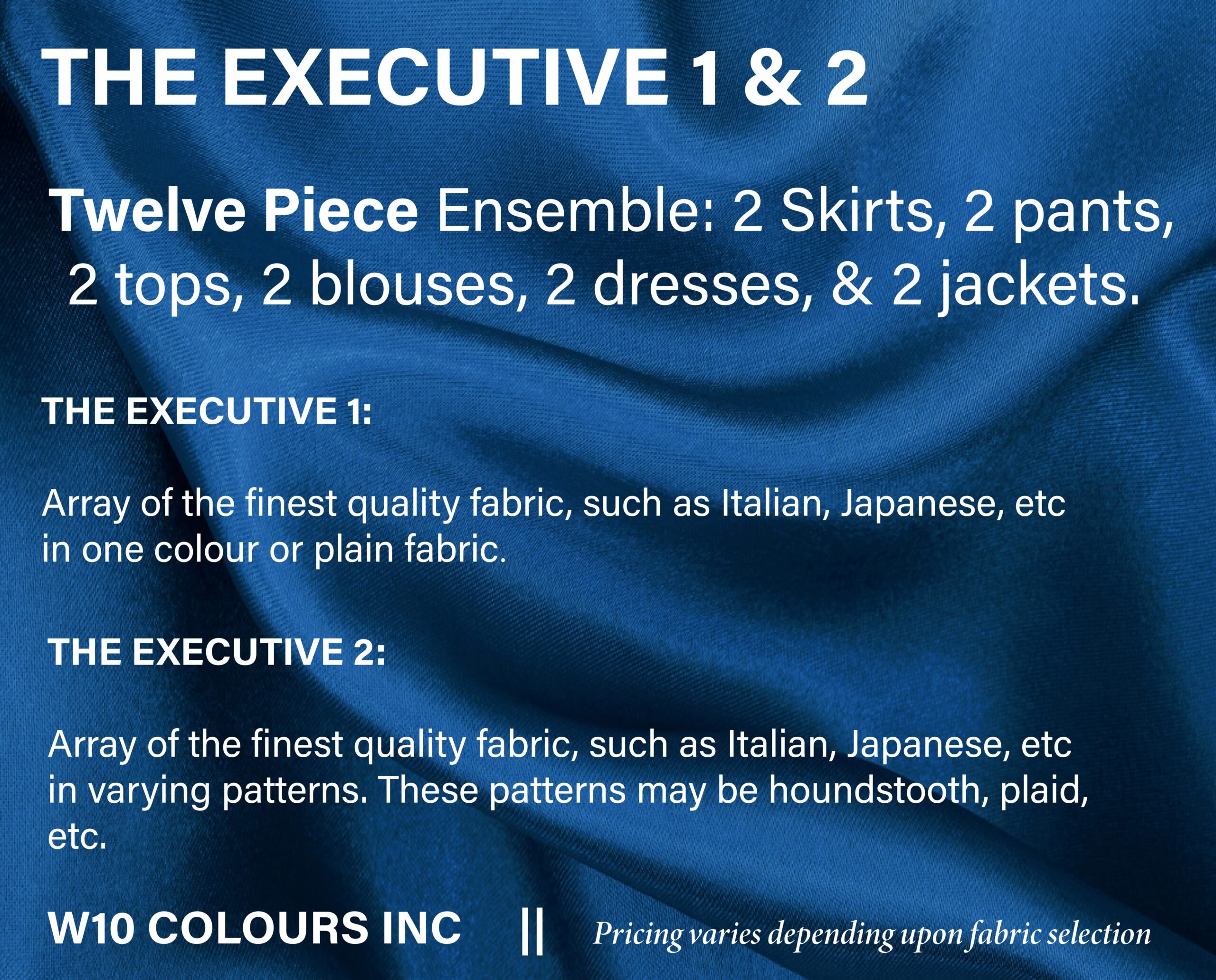 Wten bespoke couture packages for women suits, custom clothing package