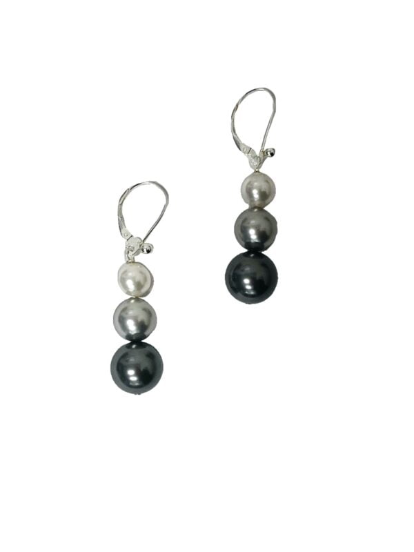 Tricolour Swarovski Pearl Drop Earring with Sterling Silver