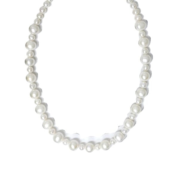 Fresh water pearl necklace with detailed sterling silver