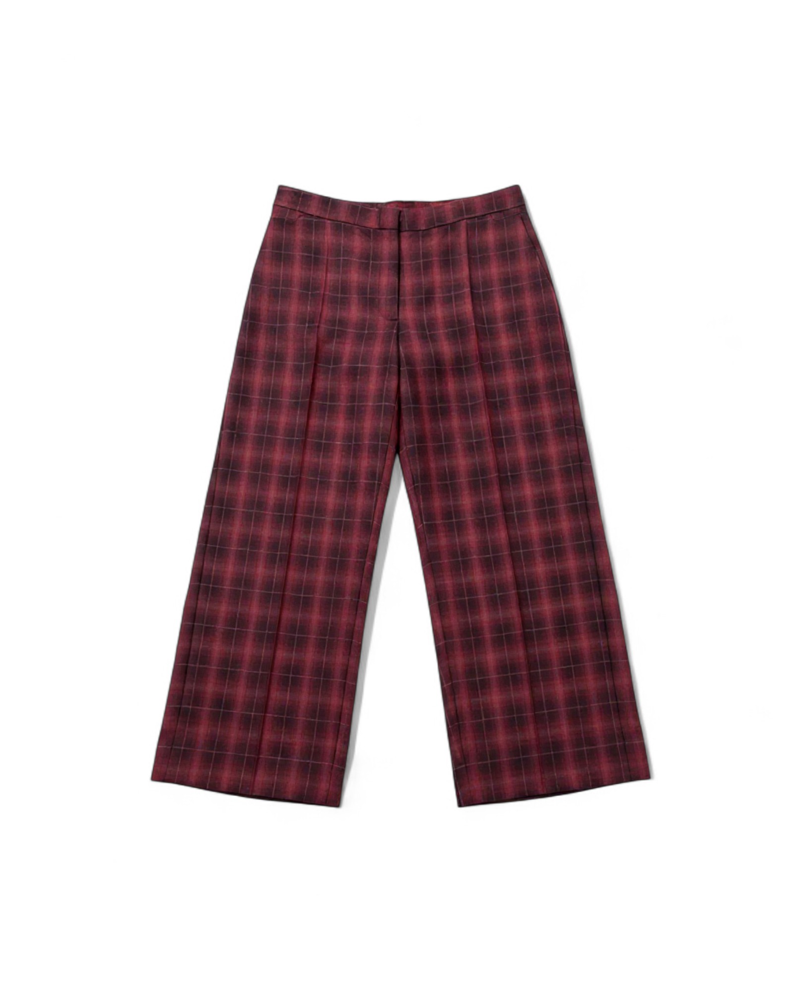 Gloria Palazzo Pant in Maroon Check Gloria Palazzo Pant in Maroon Check